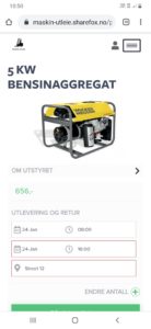 Nettbutikk for utleie