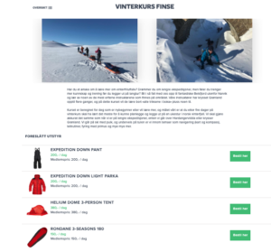 Nettbutikk for utleiefirmaer
