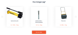 System til udlejning af maskiner og værktøj