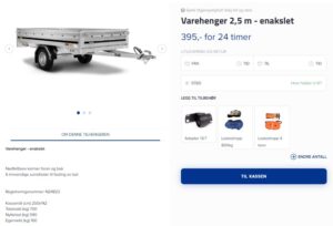 Utleiesystem for tilhengere