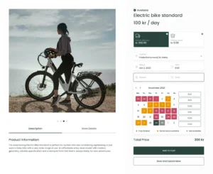 Utleie av sportsutstyr - bookingkalender