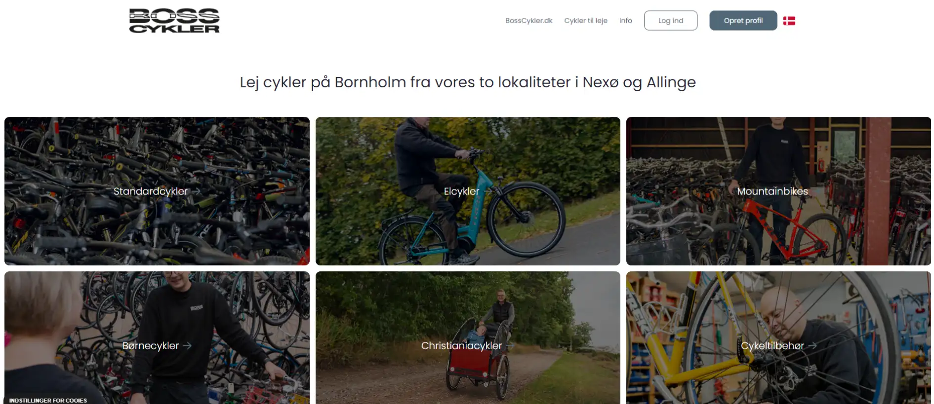 Boss Cykler - hjemmeside med booking system
