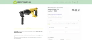Verktøyskuret - hjemmeside med booking system