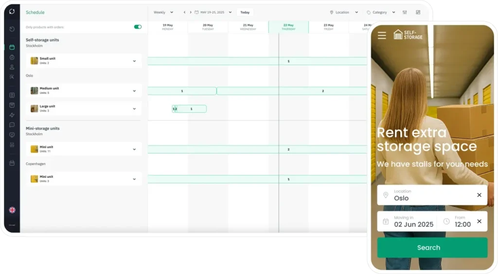 Selvbetjent minilager