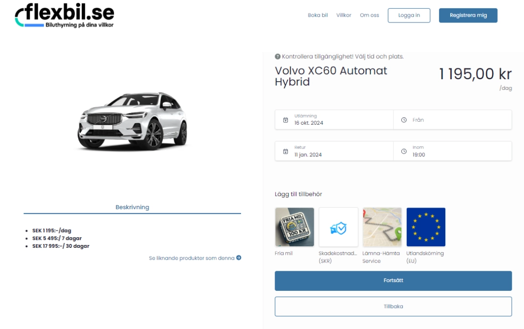 Flexbil biludlejning