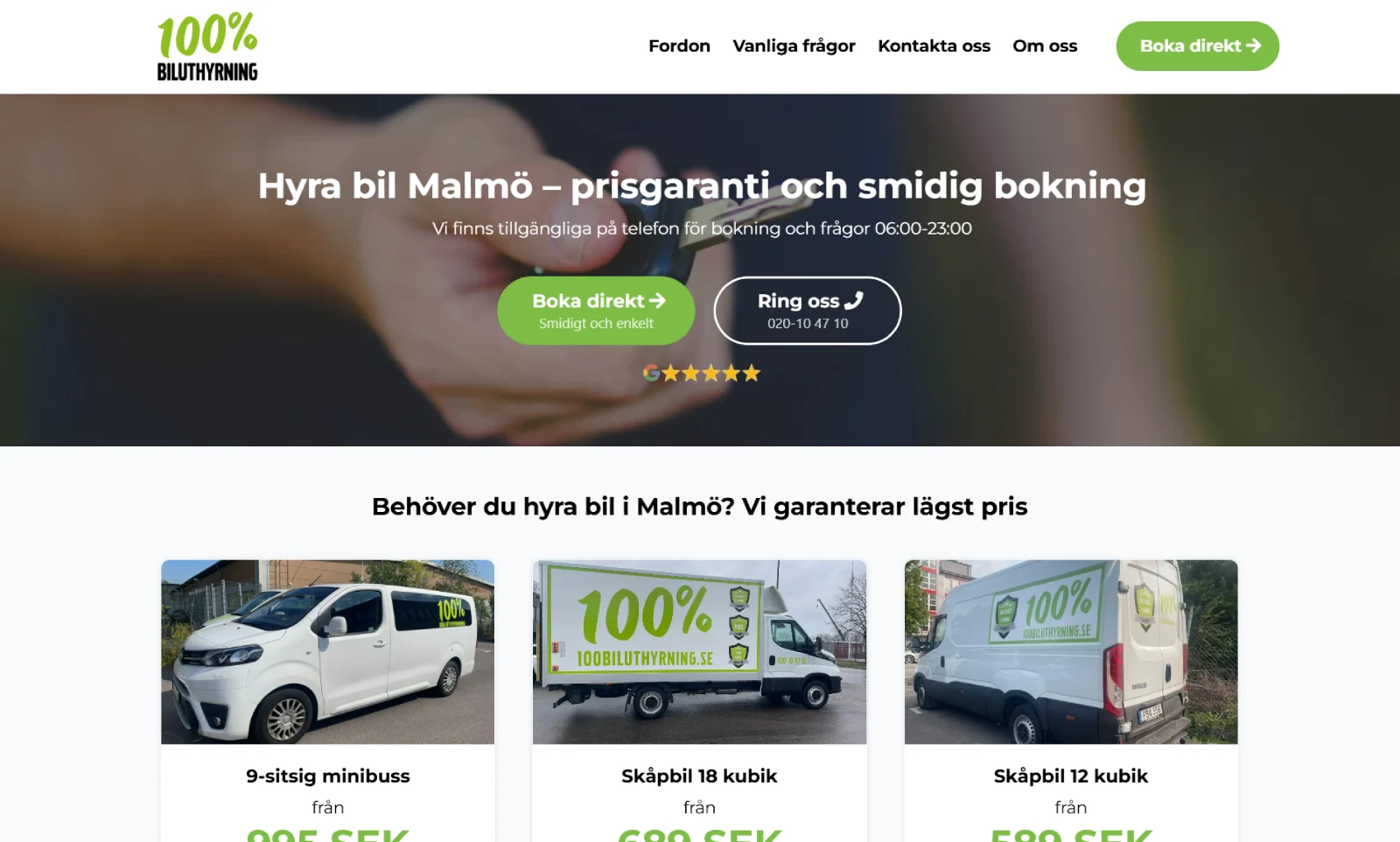 100 Biluthyrning - Bilutleie - booking