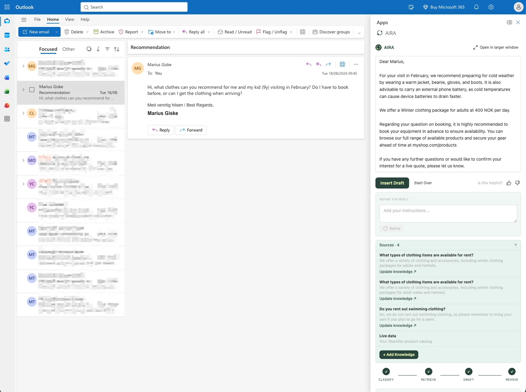 AIRA i Outlook